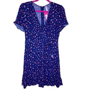 Xhilaration New‎ Ruffled V Neck Floral  cottagecore Wrap Dress Size-S